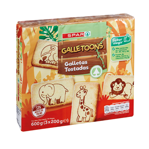 SPAR GALLETOONS GALLETAS TOSTADAS 3X200G