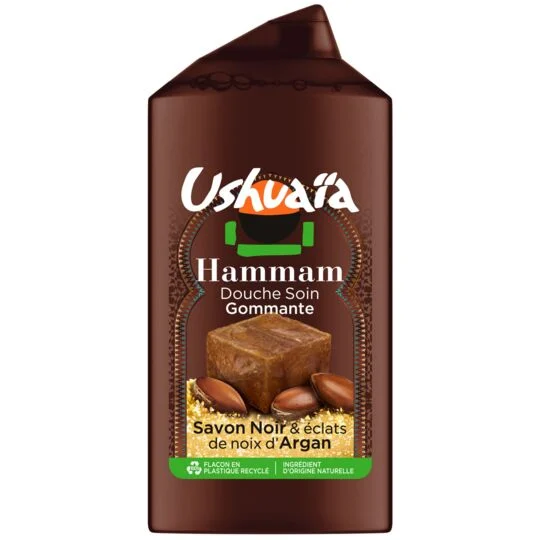 USHUAIA Gel Douche Hammam Savon Noir & Argan 