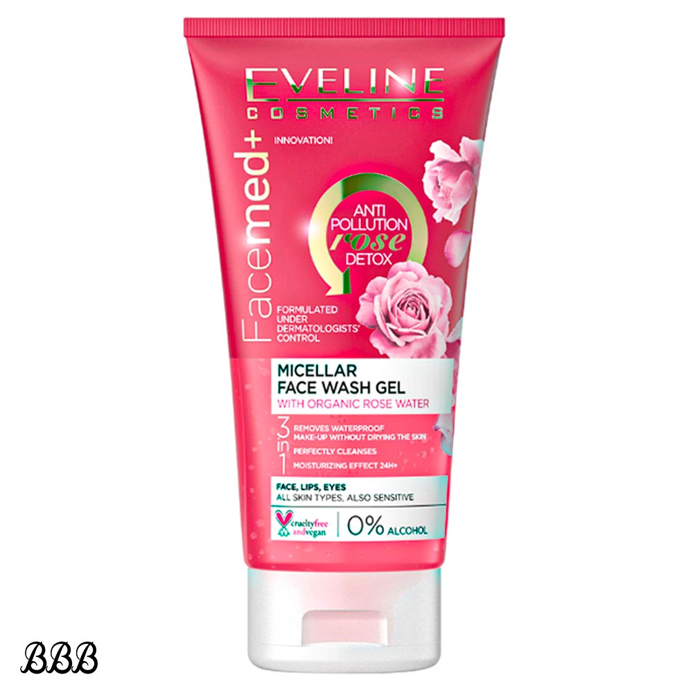 FACEMED+GEL LAVANT VISAGE MICELLAIRE À L'EAU DE ROSE BIO 150ML
