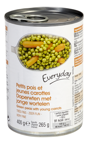 EVERYDAY petits pois carottes fins 400g