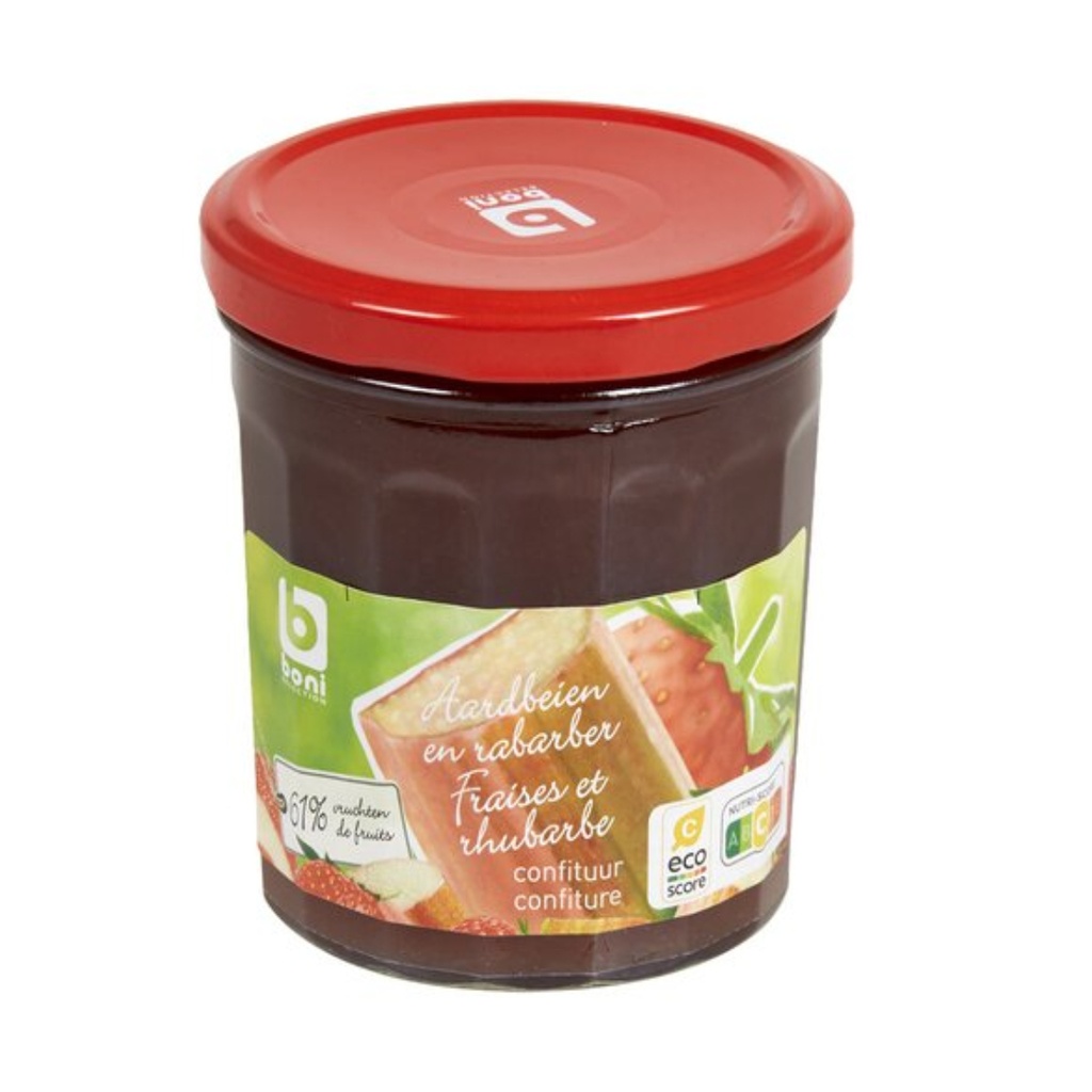 BONI confiture fraise-rhubarbe 370g