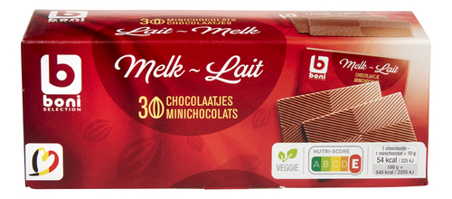 BONI minichocolats lait 30pc 300g