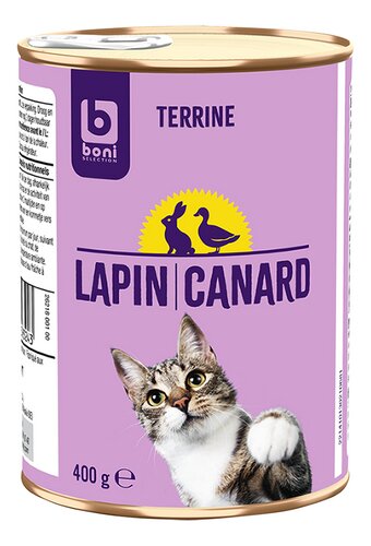 BONI chat terrine duo canard&lapin 400g