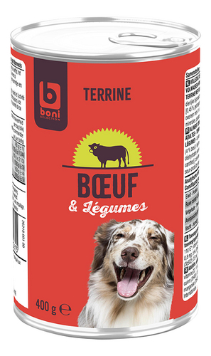 BONI chien terrine bœuf-légumes 400g