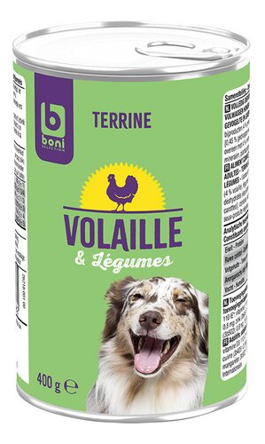 BONI chien terrine volaille-légumes 400g