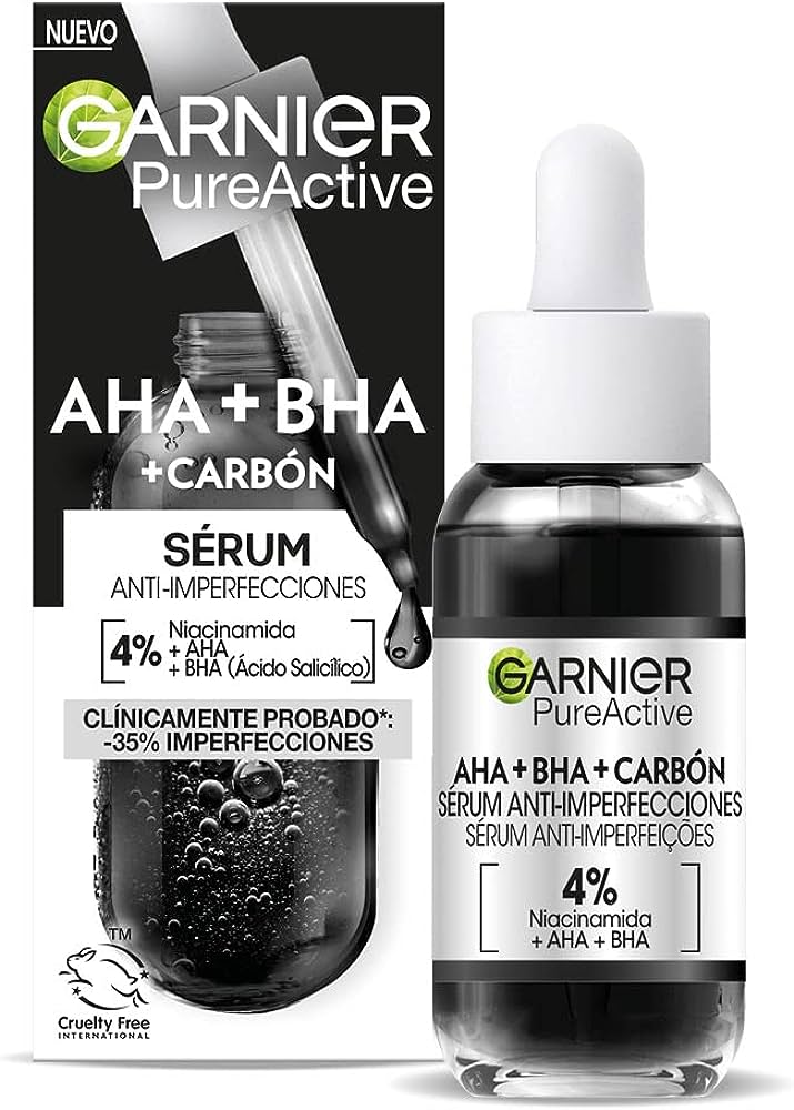 GARNIER PURE ACTIVE AHA+BHA+CARBÓN SERUM 30ML