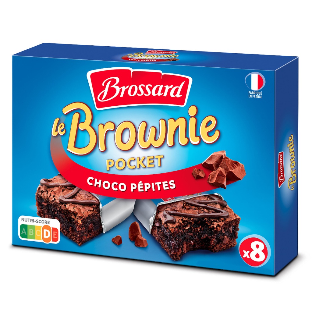 8 MINI BROWNIE PEPITES CHOCOLAT