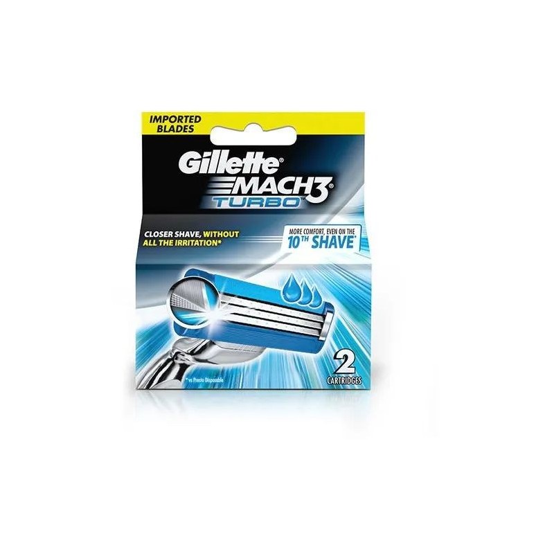 GILLETTE MACH3 TURBO 2 PCS