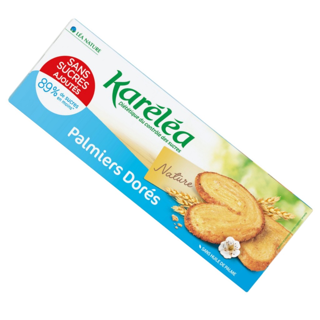 KARELEA SANS SUCRES BISCUITS PALMIER DORES 100G