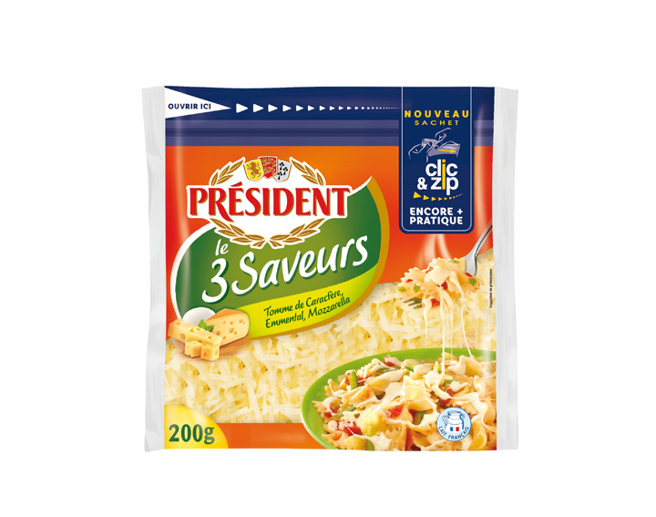 PRESIDENT 3 GRATED CHEESES 200G