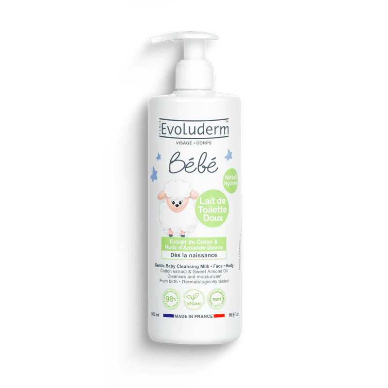 EVOLUDERM FACE & BODY BABY CLEANSING MILK 500ML