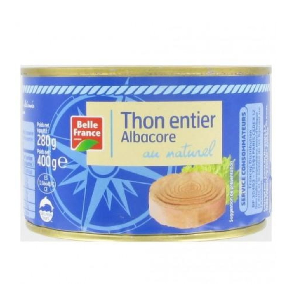 1/2 WHOLE NATURAL TUNA B.F