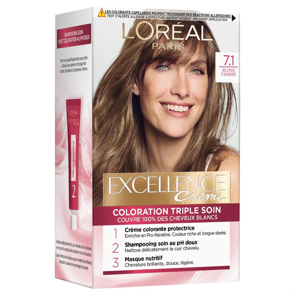 EXCELLENCE CREAM HAIR COLOR 7.1 ASH BLONDE 216G
