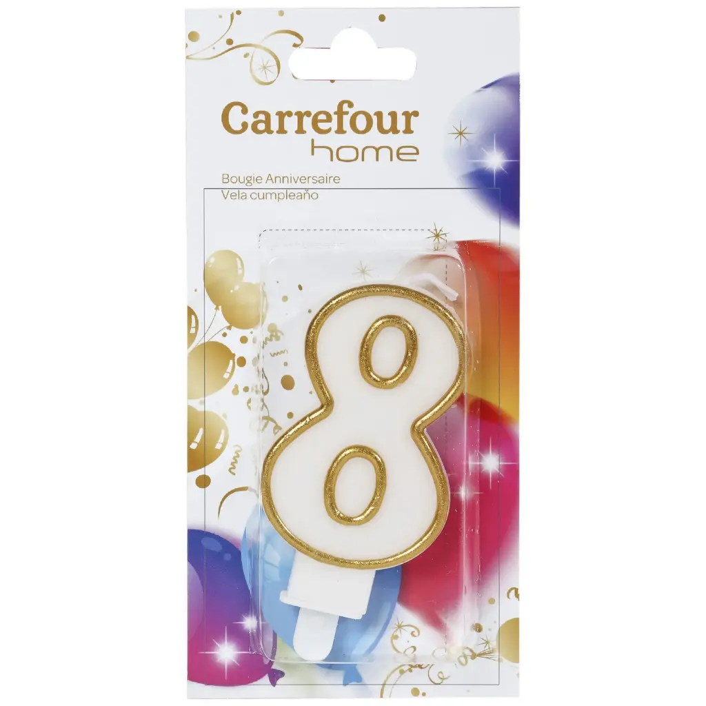 8 BOUGIE CHIFFRE AVEC BOBECHE