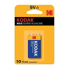 KODAK MAX ALKALINE BATERIES 9V X1
