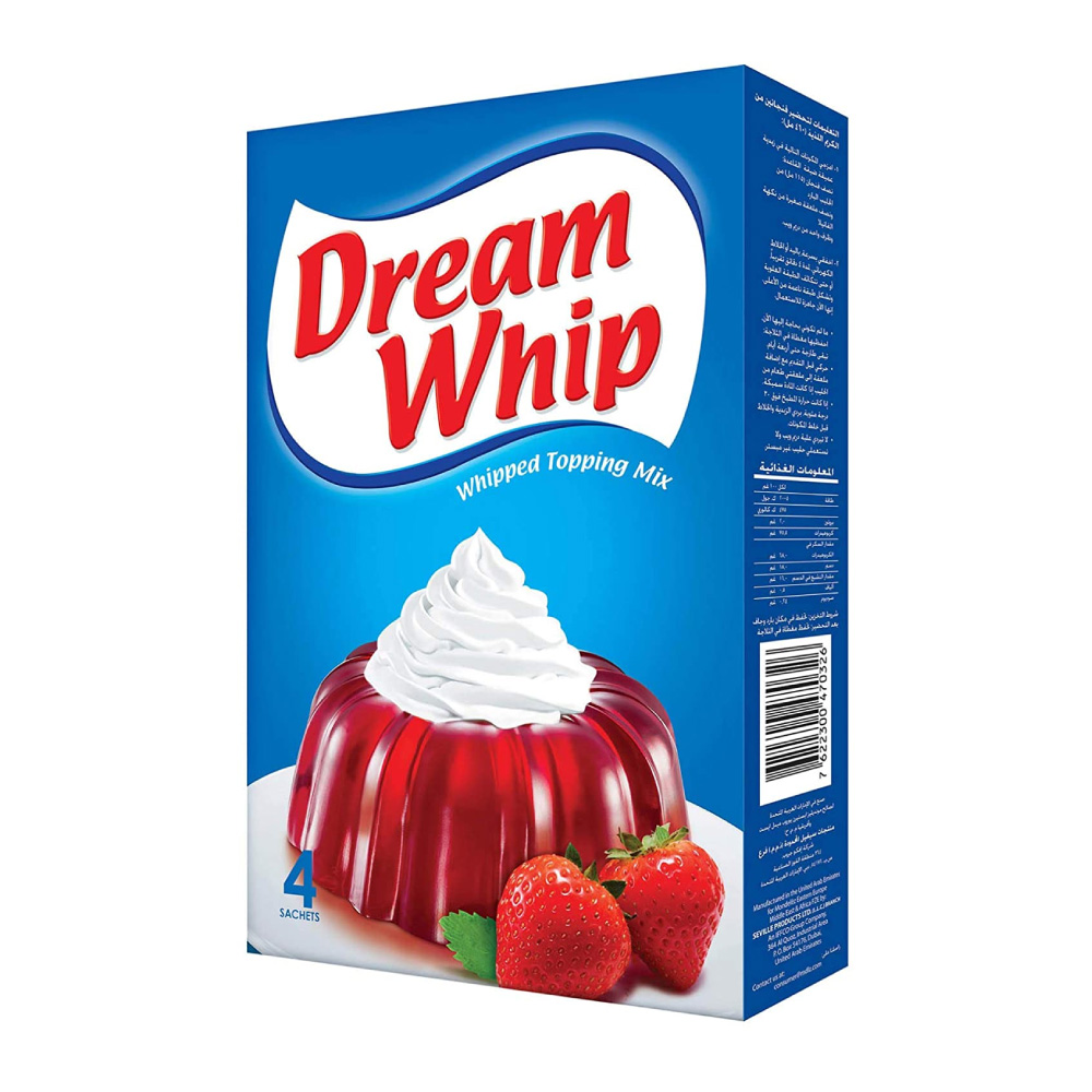 DREAM WHIP ZHIPPED TOPPING MIX FRAISE 4 SACHETS 144G