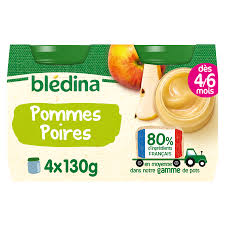 4X130G BLEDINA APPLE PEAR POT