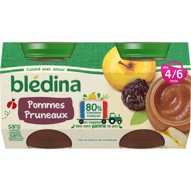 4X130G POT APPLE PRUNE BLEDINA