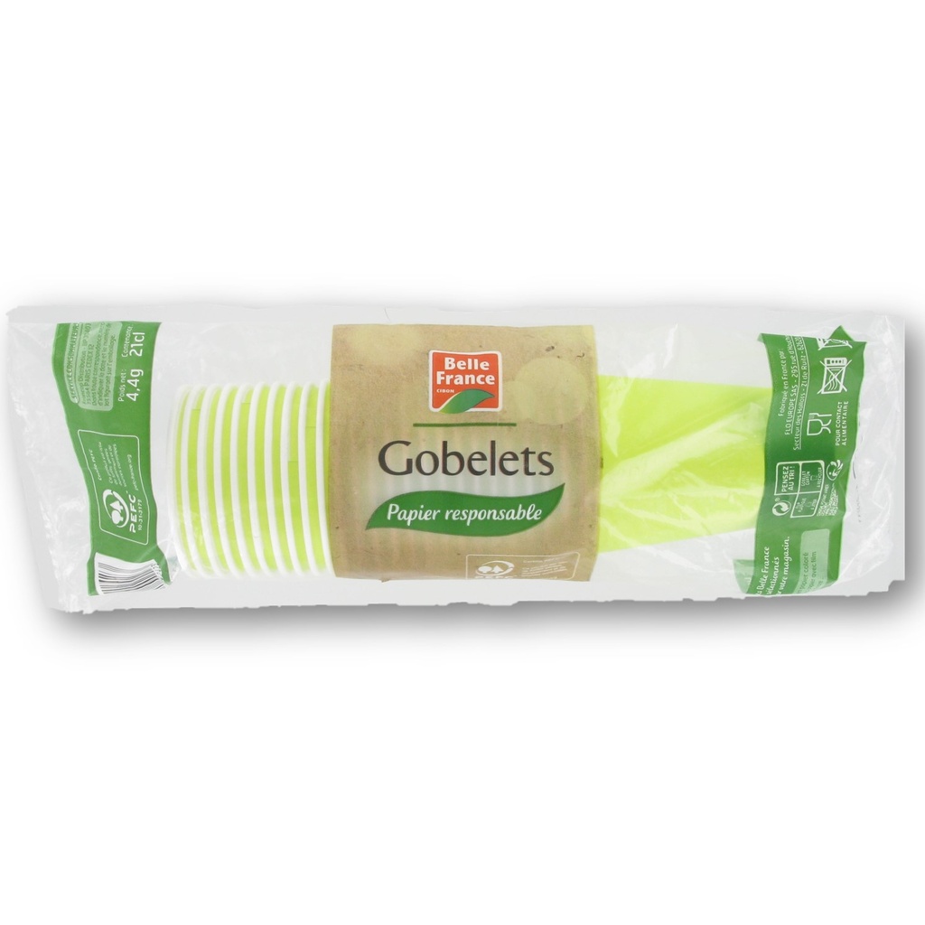 50 GOBELETS PAPIER 18CL