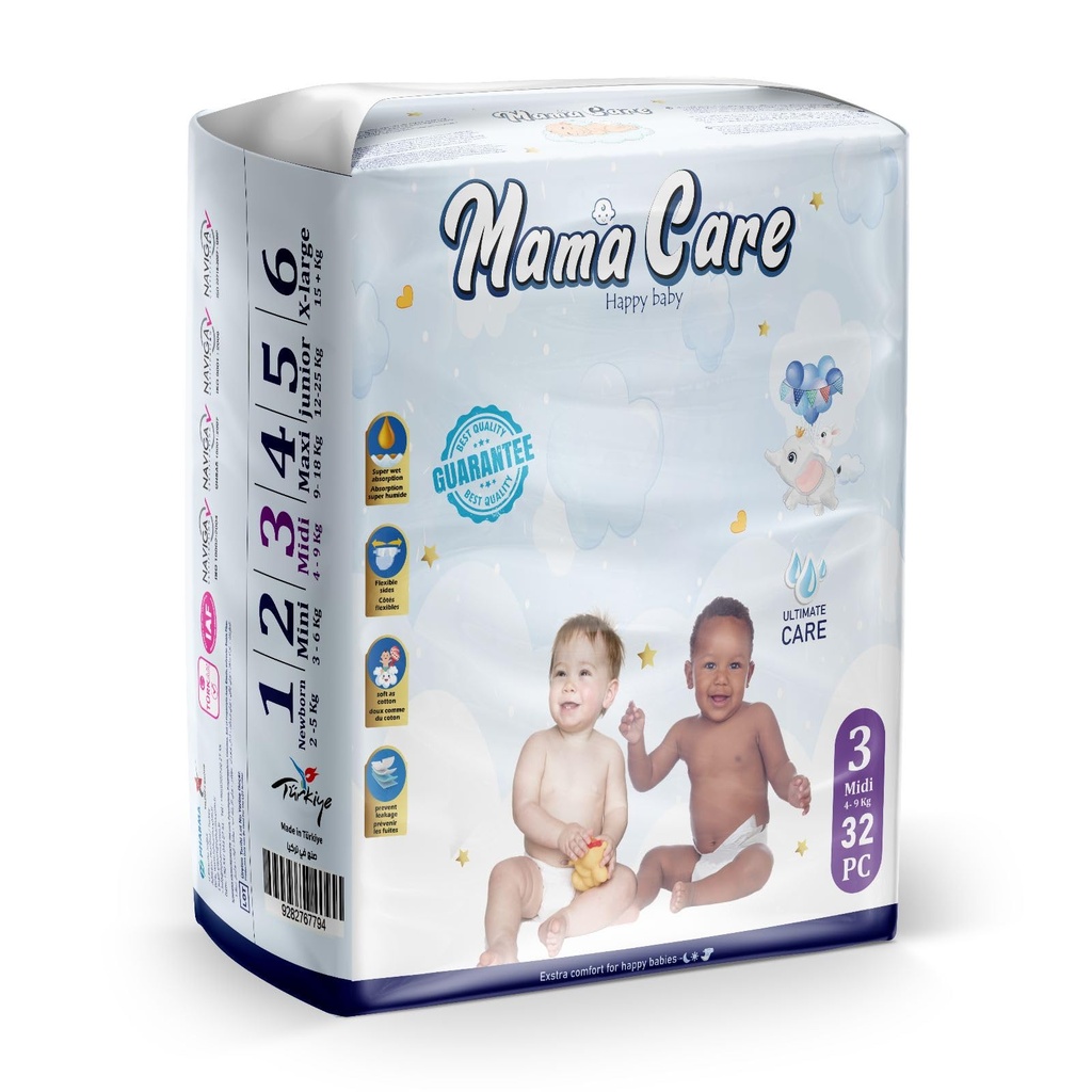 MAMA CARE 3MIDI 4-9KG 32PCS