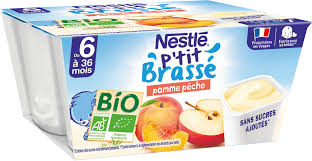 NESTLÉ PTIT BRASSÉ BIO APPLE PEACH 4X90G