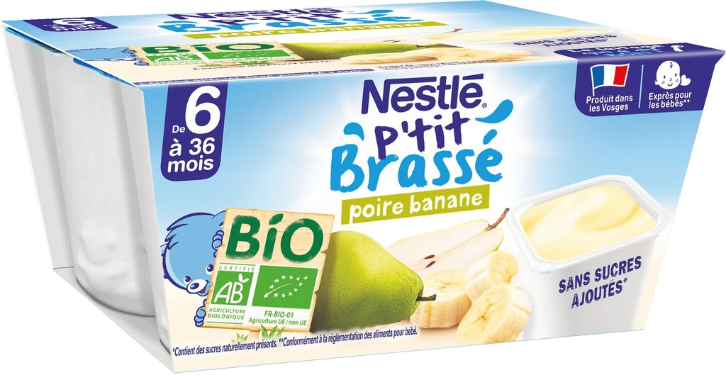 NESTLÉ PTIT BRASSÉ BIO APPLE PEACH 4X90G