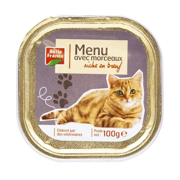 4X85G MENU CAT MEAT BELLE FRANCE