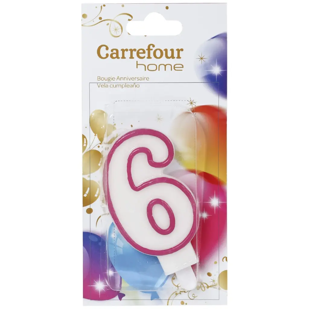 6 BOUGIE CHIFFRE AVEC BOBECHE