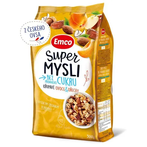 EMCO SUPER GRANOLA NO ADDED SUGAR CHRUNCH FRUITS NUTS 500G