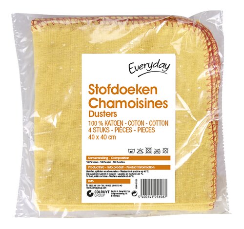 EVERYDAY COTTON CLEANING CLOTHS 40X40CM PACK OF 4
