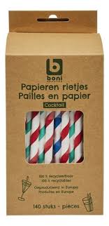 BONI colored paper straws 140pc