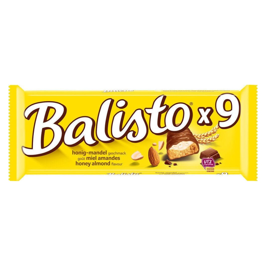 X9 BALISTO HONEY/ALMOND CHOCOLATE BARS
