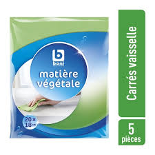 BONI Carrés vaisselle en matière végétale 5pc