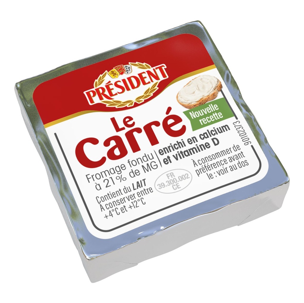 PRESIDENT MELTED CHEESE SQUARE PORTION 16G X 60