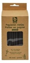 BONI pailles en papier noir 140pc